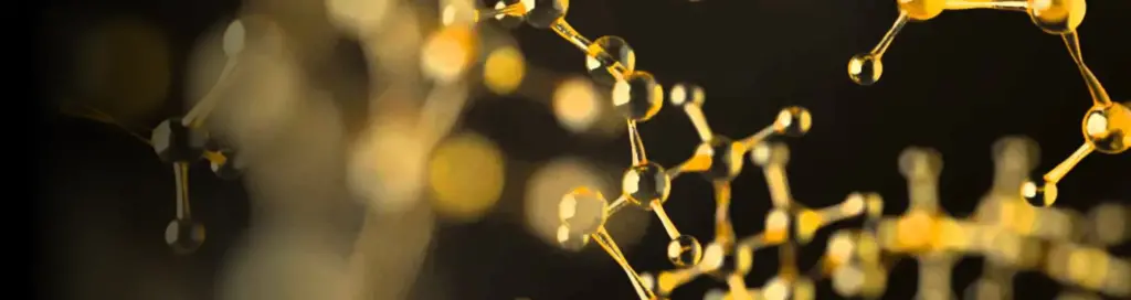 a close-up of a molecular structure, possibly representing a chemical or biological compound.
